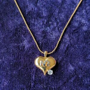New Luxury Nina Ricci 22K Triple Gold Plated Heart Necklace Swarovski Crystal